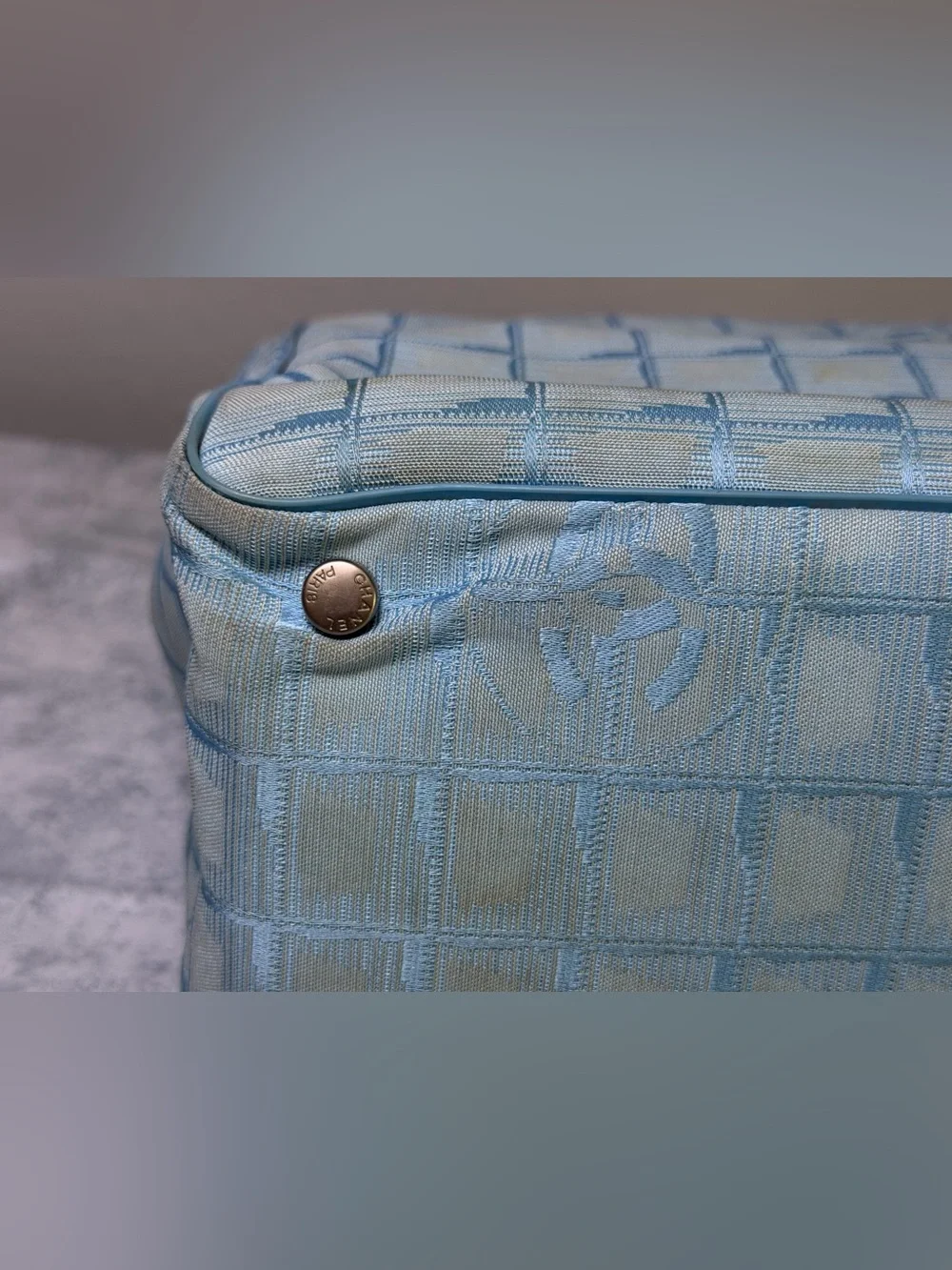 Chanel blue travel tote